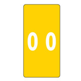 Smead Numeric Labels, LCC-Series, 2 H x 1 W, Number 0, Yellow, 250/Roll