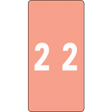 Smead Numeric Labels, LCC-Series, 2 H x 1 W, Number 2, Pink, 250/Roll