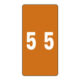 Smead Numeric Labels, LCC-Series, 2 H x 1 W, Number 5, Brown, 250/Roll