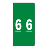 Smead Numeric Labels, LCC-Series, 2 H x 1 W, Number 6, Green, 250/Roll