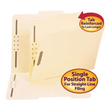 Smead File Folders, Letter Size, Reinforced 2/5-Cut Tab, 2 Fasteners, Manila, 50/Box