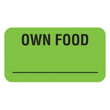Veterinary Labels, Own Food, 1 5/8 W x 7/8 H, 560/RL, V-AN620