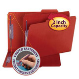 Smead Pressboard Fastener Folders, Letter Size, 1/3-Cut, 2 Fasteners, Bright Red, 25/Box