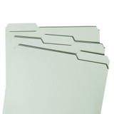 Smead Pressboard Fastener File Folder with SafeSHIELD Fasteners, 2 Fasteners, 1/3-Cut Tab, 3" Exp, Letter Size, Gray/Green, 25/Box