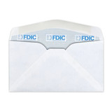 #6-3/4 Window Envelopes (3 5/8 x 6 1/2) 24lb White, Digi-Clear, Blue FDIC Tint, 500/BX