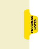 "Progress Notes" - Side Tab Fileback Divider with Fastener - Position 2 - Yellow - Zoomed Image