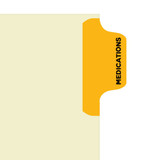 "Medications" - Side Tab Fileback Divider with Fastener - Position 1 - Amber - Zoomed Image