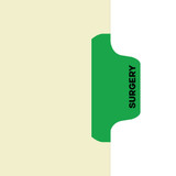 "Surgery" - Side Tab Fileback Divider with Fastener - Position 1 - Green - Zoomed Image