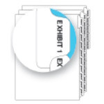 Collated Set of Tab Dividers Labeled 'Exhibit 1, Exhibit 2,' etc. for organized filing
