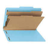 Smead Pressboard Classification File Folders, 2 Dividers, 2/5-Cut Tab, Legal, Blue, 10/Box