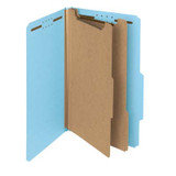 Smead 100% Recycled Pressboard Classification Folder, 2 Divider, 2" Exp, Legal Size, Blue, 5/Pack