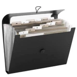 Smead Step Index Poly Organizer – 12 Pockets, Letter Size, Black