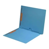 Blue end tab pocket folder with full inside pocket and two fasteners, letter size, 11pt stock