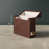Smead FlipTop File Box, Saddle Brown—10 in H x 13 in W x 3.7 in D, lid open