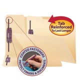 Smead File Folders, Legal Size, Reinforced 1/3-Cut Tab, 2 SafeSHIELD Fasteners, Manila, 50/Box