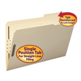 Smead File Folders, Legal Size, Reinforced 2/5-Cut Tab, 2 Fasteners, Manila, 50/Box