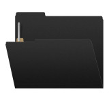 Black File Folders, Letter Size, 1/3-Cut Top Tabs, 2 Fasteners, 11 pt, 50/Box (S-30503-BLK-13)