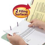 Smead Pressboard File Folder with 2 Fasteners, 2/5-Cut Tab ROC Position, Guide Height, 2" Expansion, Legal Size, Gray/Green, 25/Box