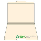 File Folders, Letter Size, Reinforced 1/3-Cut Tab [Center], Manila, 100/Box
