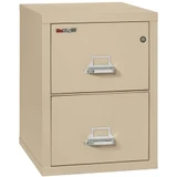 Parchment FireKing 2-Drawer Letter Size File Cabinet, 25 Inches Deep, 1-Hour Fireproof Protection with Lock and Closed Drawer (2-1825-CPA)