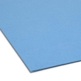 Close-up of reinforced double-ply top tab on blue letter size file folder