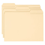 File Folders, Letter Size, Reinforced 1/3-Cut Tab, Manila, 100/Box