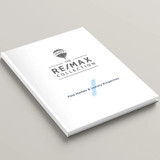 RE/MAX Collection white lay-flat hardcover presentation cover with clean white finish and soft-touch matte surface