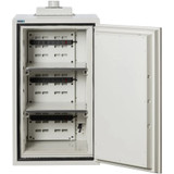 Phoenix BSS6102 open interior view showing two shelves, three internal power strips, and insulated door