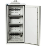 Phoenix BSS6103 open interior view showing three shelves, four internal power strips, and insulated door