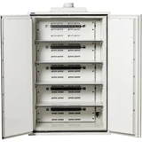 Phoenix BSS6105 battery cabinet warning label showing lithium-ion battery safety and capacity information