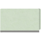 Pale green end tab pressboard fastener folder closed front view legal size heavy duty file folder