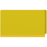Closed yellow pressboard end tab file folder legal size with straight cut tab for shelf filing
