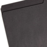 Black legal-size Smead reversible file folder with printed 1/2-cut tab showing Name and No label lines