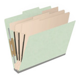 Peridot Letter Size Pressboard Top Tab Classification Folder, 3 Dividers, 3" Expansion, 10/Box