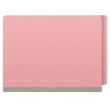 End Tab Econo Pressboard Folders with Fasteners, Letter Size, Pink, 18pt Stock, 2" Expansion (25/Box), Shelf Folder