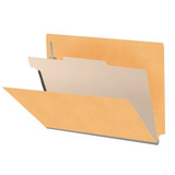 End Tab Classification Folders with 1 Divider, Letter Size, Goldenrod, 18pt. Stock, 2" Expansion, Tab