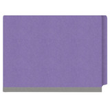 End Tab Classification Folders with 1 Divider, Letter Size, Purple, 18pt. Stock, 2" Expansion, 10/Box, Side