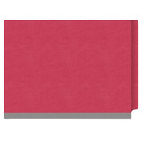 End Tab Classification Folders with 1 Divider, Letter Size, Red, 18pt. Stock, 2" Expansion, 10/Box, Side