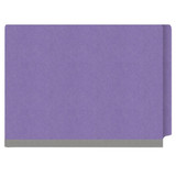 End Tab Classification Folders with 2 Dividers, Letter Size, Purple, 18pt. Stock, 2" Expansion, 10/Box, Side View