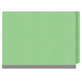 End Tab Classification Folders with 3 Dividers, Letter Size, Green, 18 pt Stock, 3" Expansion, 10/Box, Side View