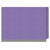 Closed purple end tab classification folder with gray reinforced expansion