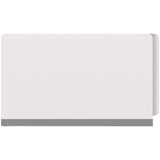 Closed white legal-size end tab pressboard fastener folder with straight-cut end tab