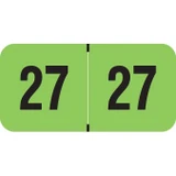2027 Fluorescent Green Year Labels, 3/4" x 1-1/2", 500/Roll