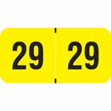 2029 Fluorescent Yellow Year Labels, 3/4" x 1-1/2", 500/Roll