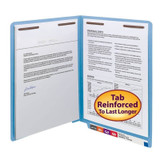 Smead End Tab Folders, Letter Size, 11pt, 2-Ply, Two Fasteners [F13], Blue, 50/Box