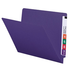 Smead Colored End Tab Folders, Letter Size, 3/4" Exp, No Fastener, 11pt Purple, 100/Bx