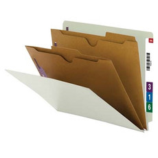 Smead End Tab Classification Folders, 2 Dividers, Letter Size, 25pt, Gray, 10/Box (26710)