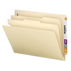 Smead End Tab Classification Folders, 2 Dividers, Letter Size, 18pt, Manila, 10/Box (26835)