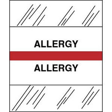 Medical Chart Index Tabs, Allergy, Red, 1/2 x 1-1/4, 100/Pk (54522)