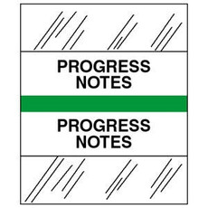 Medical Chart Index Tabs, Progress Notes, Lt. Green, 1/2 x 1-1/4, 100/Pk (54539)